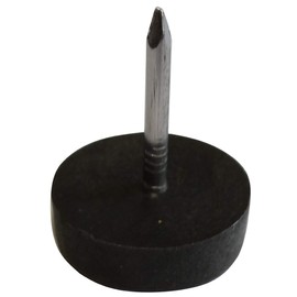 Aerzetix: 100 x Nail Gliders Diameter 15 mm Round Plastic Black C42453