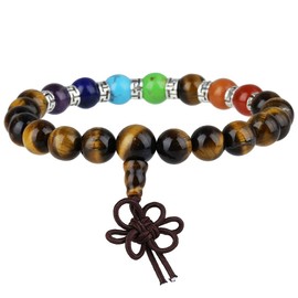 mookaitedecor 8 mm Mala Prayer Beads Stone Bracelets for Men and Women, 21 Tibetan Buddha Wrap Bracelet