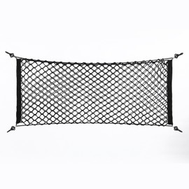 DEWIN Car Boot Net, Car Boot Net, Nylon Plastic, Black, Car Storage Bag, Truck Rear Cargo Net, People Organiser, Hook Bag (90 x 40 cm)