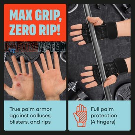 MAVA - Guantes abiertos de gimnasio para mujeres y hombres, guantes acolchados de levantamiento de pesas con soporte de muñeca para mayor comodidad, protección, guantes de entrenamiento sin dedos de