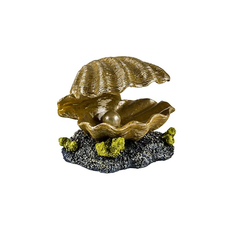 GloFish Clam Ornament, Detailed Aquarium Ornament, Hideaway For Fish