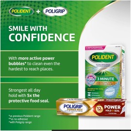 Polident 3 Minute Antibacterial Dental Appliance Cleanser Tablets, 60 Count
