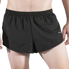 BOA Men's 1" Elite Split Leg Print Run Short (1000B)(Black, Small)