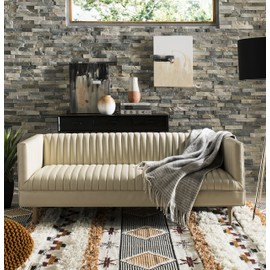 SAFAVIEH Kenya Collection Area Rug - 7' Square, Ivory & Black-Orange, Hand-Knotted Moroccan Tribal Tassel Wool, Ideal for High Traffic Areas in Living Room, Bedroom (KNY904A)