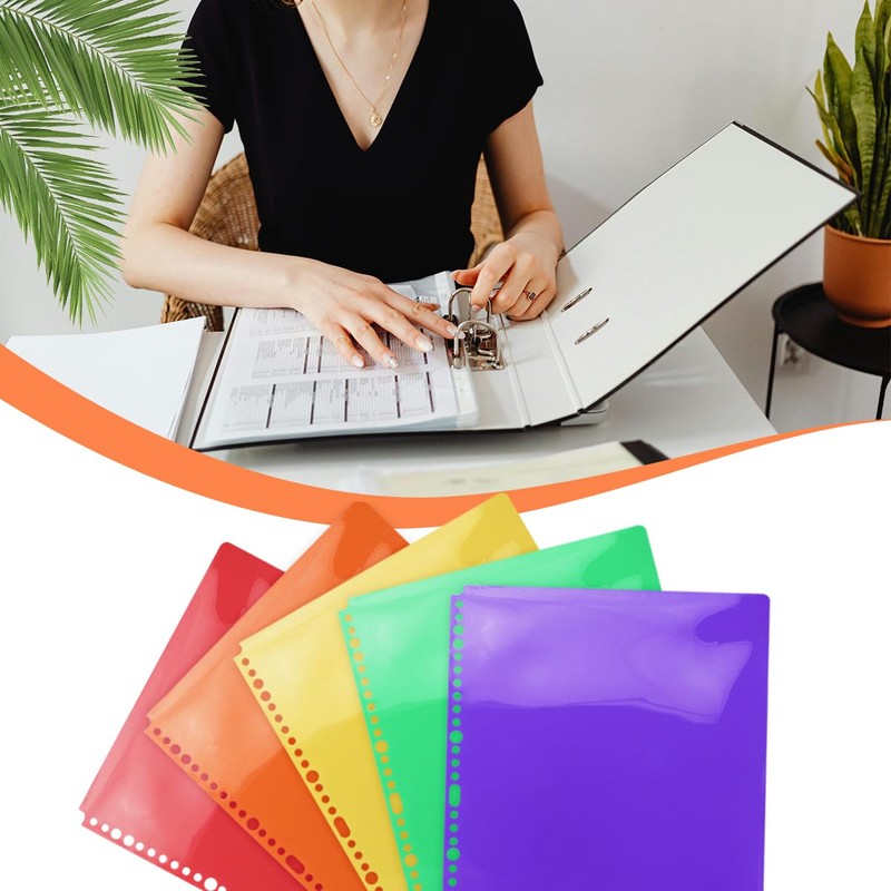 Tabanzhe 5 Part Plastic Folder Dividers,Multi-Colour Folder Dividers,Fits for Most