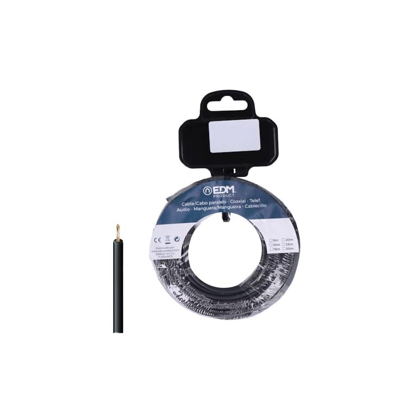 Flexible Cable Reel 6mm Black Halogen Free 10m Long Ideal