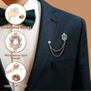 PATIKIL Gem Hanging Chain Brooch Pins, Rhinestone Men's Gem Brooch
