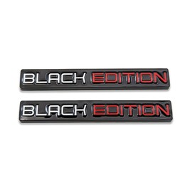 AxleZx 2X Chrome Metal Black Edition Logo Car Emblem Auto Badge 3D Premium Sticker Racing Sport Decal Replacement (Black&White&Red)