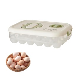 FINELYCR Egg Storage Fridge, 24 Compartments Egg Container for Fridge with Drawers, Egg Storage, Stackable Egg Box, Plastic, for Kitchen Fridge, Dining Table, Cabinets