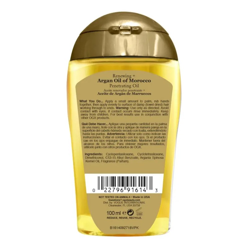 Aceite De Argán Gn Revitalizante Ogx | Aceite Capilar Penetr