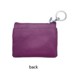 HXT-OAK Men's Women's Universal Leather Wallet Credit Card Wallets Small Wallets Business Cards Mini Wallets with Keychain with 3 Compartments for Banknotes and Cards Purple