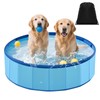 Chunful Foldable Dog Pool with Storage Bag, 24 x 8