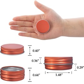 270pcs 0.5 oz / 15ml Bulk Packaging Screw Top Aluminum Tin Jar with Screw Lid and Blank Labels (Orange)
