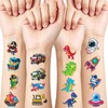 Habett Glitter Temporary Tattoos for Kids, 144PCS Mixed Styles Pre-Cut