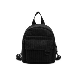 WisePoint Women's Fashion Backpack, Corduroy Backpack Bag for Women Portable Backpack Purse Small Backpack (black)