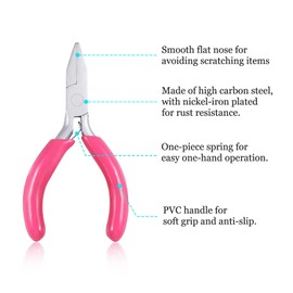 SPEEDWOX Mini Flat Nose Pliers, 3 Inch Duckbill Pliers, Small Pliers for Crafts, Pink Pliers, Jewelry Pliers for Beading Jewelry Making Wire Wrapping DIY Craft Hobby Supplies