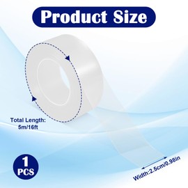 Curtain Rod Slide Smooth Tape, 1IN x 16FT Clear Quiet Drapery Ring Tape for Smooth Curtain Glide Prevents Drapery Rings from Catching on Rods Noise Reduction