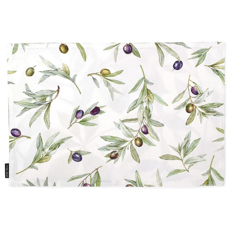 Reversible Type Placemat, Set of 2, 100% Cotton, 11.8 x