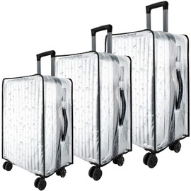 VEEVIIY 3 Pieces Luggage Cover Clear Waterproof Suitcase Cover, 20" 24" 28" In Thicken Luggage Protector Dustproof Anti-scratch for Travel Luggage Suitcase