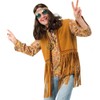 KarnevalsTeufel Hippie Vest in Brown for Adults with Fringes 60s/70s