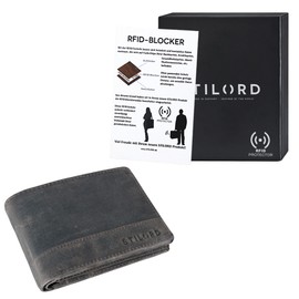 STILORD 'Lucius' Vintage Men's Leather Wallet with Coin Compartment & RFID Protection Wallet Bifold Folding Wallet Genuine Leather, Dark - Brown, coin purse