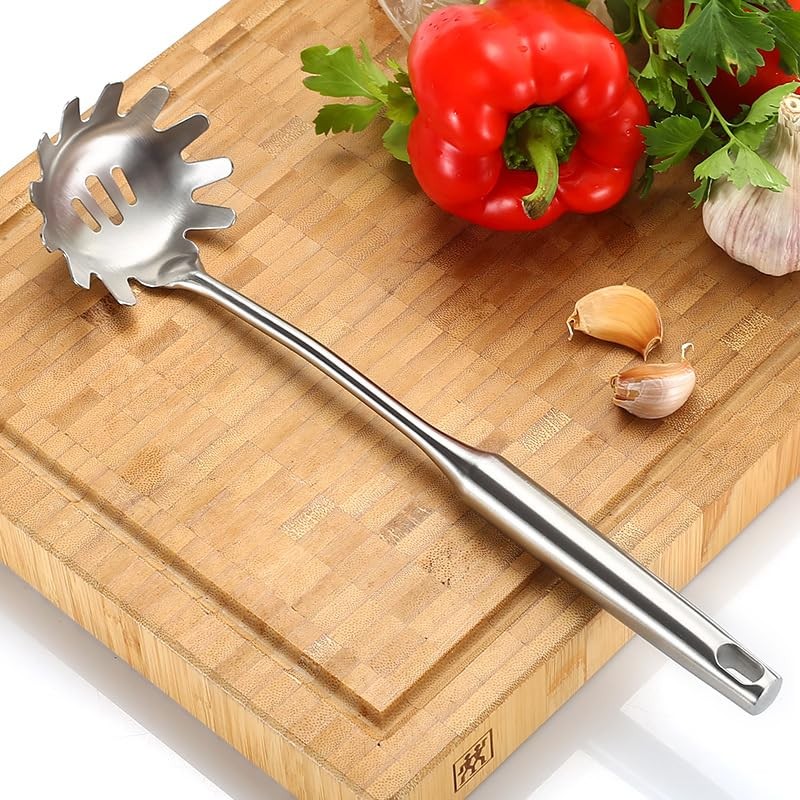 PIQIUQIU Spaghetti Spoon Server, Stainless Steel Pasta Spoon, Spaghetti Server