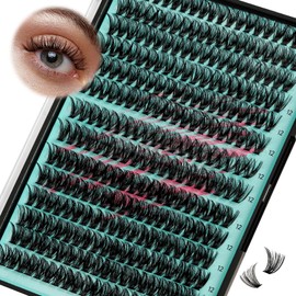 Wispy Eyelash Cluster Eyelash Extensions, 40D, 50D Cluster Eyelashes, Individual Eyelashes, DIY Eyelash Extension, Natural Cluster Eyelash Extension, Soft False Eyelashes at Home for Beginners (12 mm)
