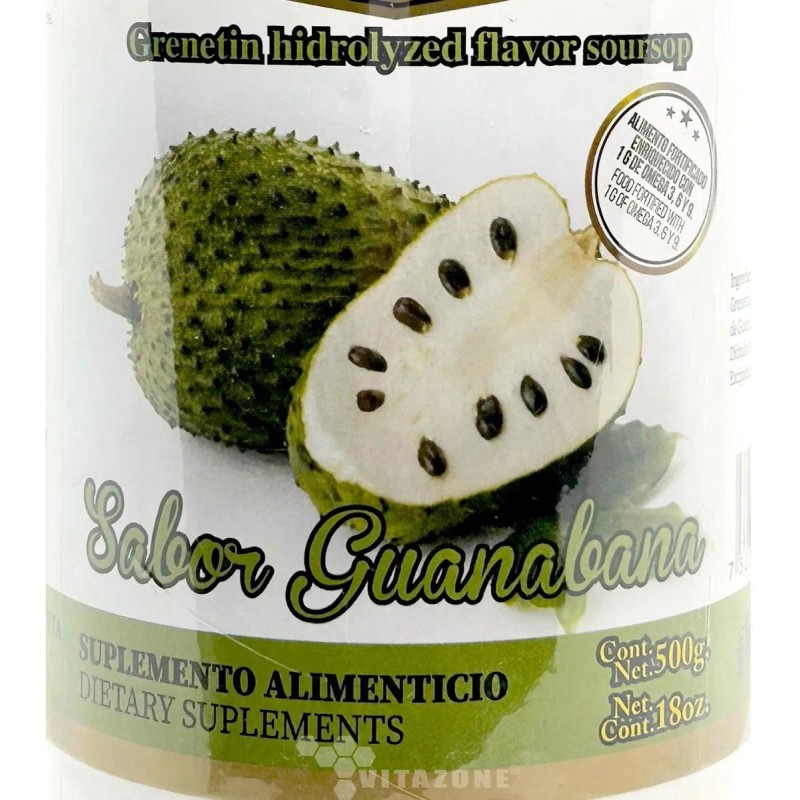 Grenetina Hidrolizada Sabor Guanábana 100% Natural 500 Grs Pretty Bee
