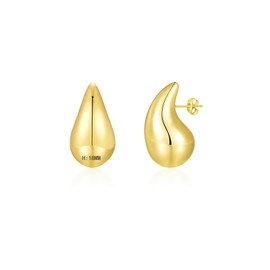 Apsvo Chunky Mini Gold Hoop Earrings for Women, Dupes Earrings Lightweight Teardrop Tear Drop Earrings Waterdrop Hoops, Hypoallergenic Gold Plated Earrings Fashion Jewelry