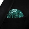 HISDERN Mens Green Bow Tie Set Wedding Floral Selt Tie