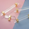 MFYS 2-1/2" Square Clear Acrylic Handles Gold Kitchen Cabinet T
