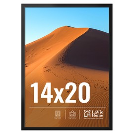 LaVie Home 14x20 Picture Frame for Wall Display, 14x20 Black Picture Frame with HD Plexiglas, 14 x 20 Poster Frame 1 Pack, Display Frame for Vertical or Horizontal, Classic Collection