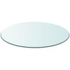 vidaXL Tempered Glass Table Top, 11.8" Diameter & 0.3" Thick,