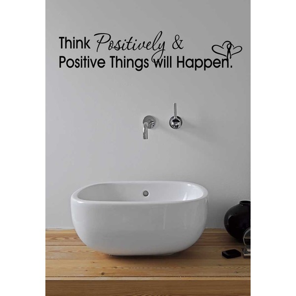 (23x5) Think Positively and Positive Things Will Happen. Wall Vinyl Decal Quote Art Saying