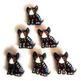 Day of The Dead Collection by Dress It Up Buttons and Embellishments - 6 Pieces - Dia De Los Muertos - Spirit Dog
