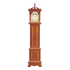Tnfeeon Miniature Grandfather Clock Model, Dollhouse Classic Desk Clock, Vintage Wooden Standing Clock, Dollhouse Miniatures Furniture
