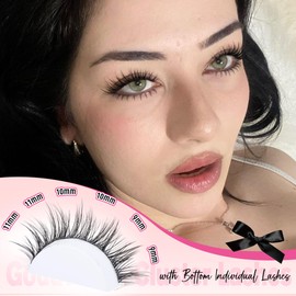 Wispy Lash Clusters Natural Eyelashes Individual C Curl 260pcs Manga Look Up + Bottom Eyelash Extensions for DIY Lash Extension at Home