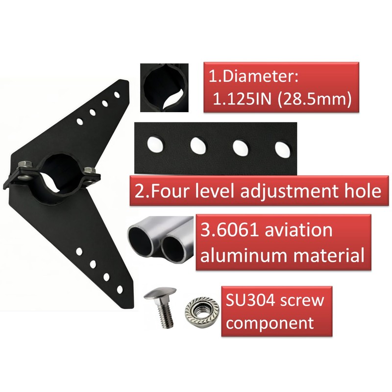 NyVoozy for NK-180s Marine Steering Triangle, Black Powder Coated Aluminum,