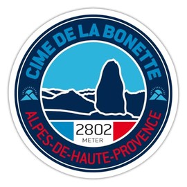 Spreadshirt Cime De La Bonette 10 x 10 cm Alpes De Haute Provence Mountain Peak Sticker, Matt White