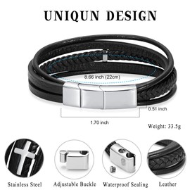 Minicremation Jewelry Cremation Jewelry Urn Bracelet for Ashes Mens Adjustable Length Bracelet for Men Magnetic Clasp Rope Wristband Gift for Boyfriend - Adjust the size of 1.5cm (096-Sliver)