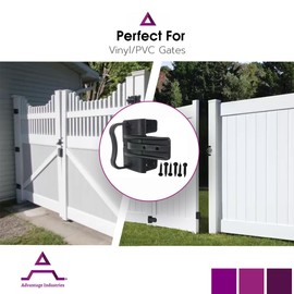 Advantage Industries Nylon Gate Stopper w/Best Grip Handle | for Vinyl/PVC Fences | Rubber Padding | Made of Strong Polymer | Left & Right Reversible | Black