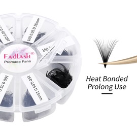 Russian Prefabricated Eyelash Extensions 1000 Pieces Mixed 16D 0.05 D Curl 15-20 mm Promade Russian Fan Eyelashes Prefabricated Eyelash Extension for Beauty