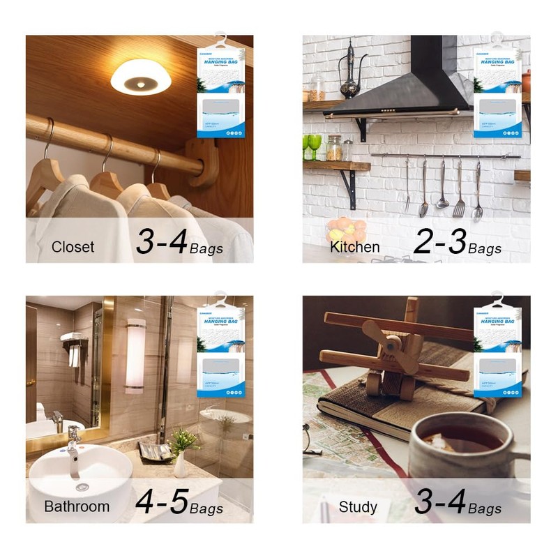 CANAGER Hanging Moisture Absorber,Cedar Fragrance Moistureproof Hanging Bag, Dehumidifier Bag