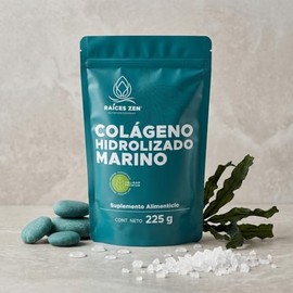 Colágeno Hidrolizado Marino 225g, Suplemento Alimenticio, Sin Sabor, Sin Azúcar, Fácil de Mezclar, Incluye Medida Dosificadora, Libre de Gluten