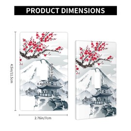 Japanese Cherry Blossoms Mountain Tower Single Gang Toggle Light Switch Wall Plate Cover, Wallplates Kitchen Accessories Home Decor
