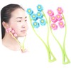 FRCOLOR 2pcs Facial Roller Massager Ergonomic Face Massage Tool for