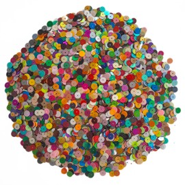 Deglation Studio 1800 Pieces Flat Assortment 8mm Center Hole Disc Round Sequins, 8mm (0.31'') Bulk Loose Disc Assorted Multicolor Round Sequins for Craft DIY Sewing Decorations Arts