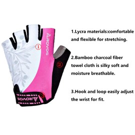 Rovos Cycling Gloves - Mountain Bike & Sports Biking Gloves with 5MM Shock Absorbing Pads for Men & Women - Half Finger, Outdoor & Gym Training
