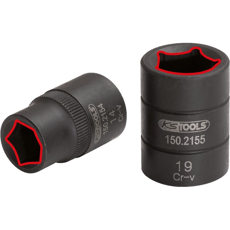 KS Tools 150.2154 1/2" Bremssattel Stecknuss 5-kant, 14mm