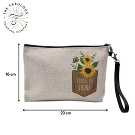 Canvas Bag - Surprise Humour Joke Collection Cute Design - Linen Look Cosmetic Bag - Toiletry Bag - Purse, Sunflower colours, Cosmetic bag